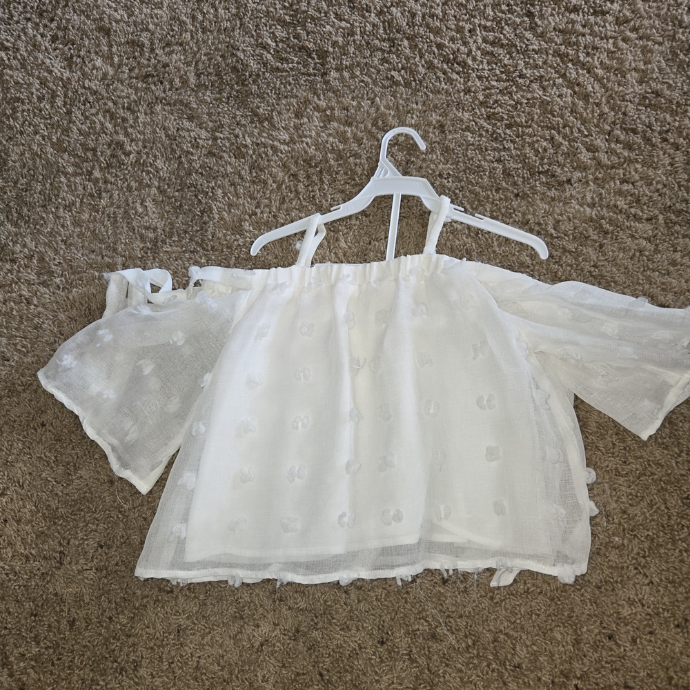 GB Girls Off-Shoulder White Blouse